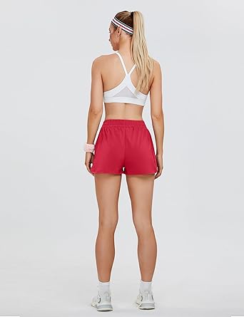 Blooming Jelly Women's Quick-Dry Running Shorts Workout Sport Layer Active Shorts with Pockets 1.75"