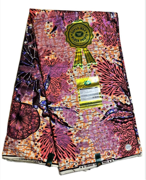 African Fabric Grand Super Wax Hollandais 6 Yards (Gr01)