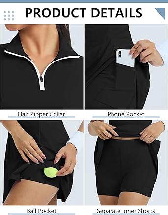 Fengbay Tennis Dresses for Women,Golf Dress with Shorts and Pockets for Athletic Dress Sleeveless Workout Dress