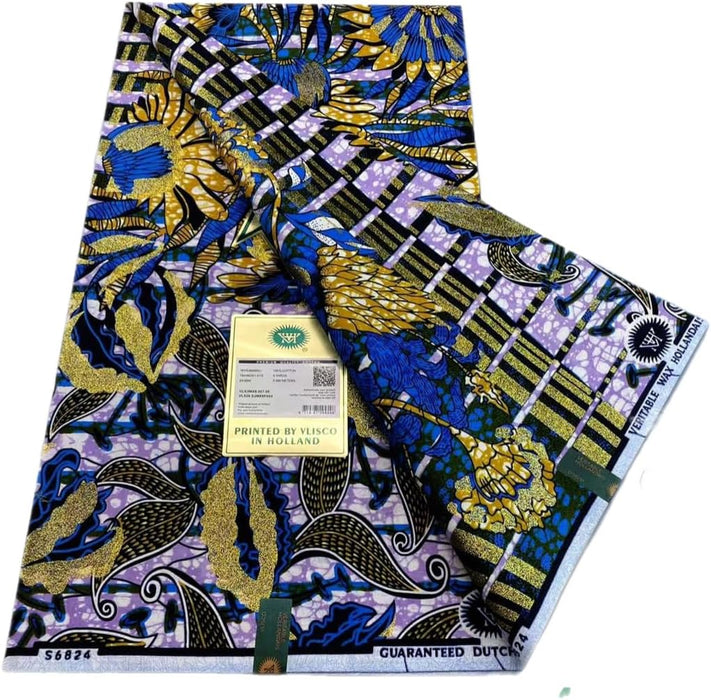 African Fabric Grand Super Wax Hollandais 6 Yards (Gr04)