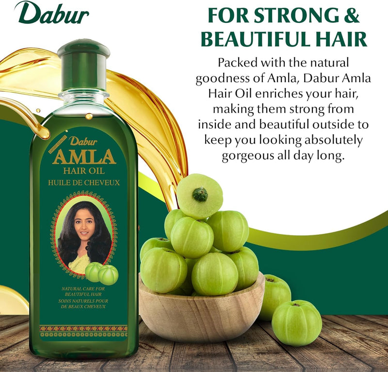 Huile capillaire Dabur Amla - Huile indienne nourrissante pour hommes et femmes, pour des cheveux et un cuir chevelu sains et hydratés