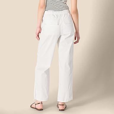 Essentials Women's Mid-Rise Baggy Loose-Fit Wide-Leg Parachute Pants