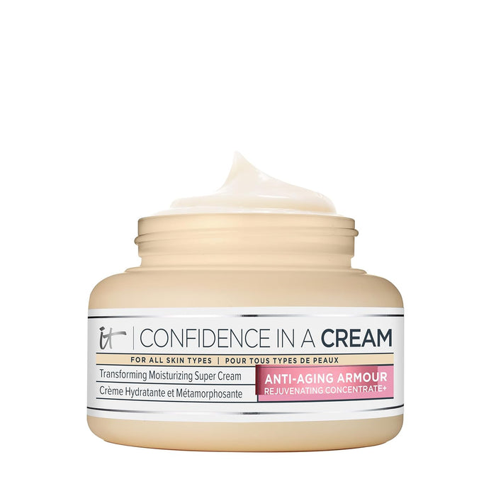 IT Cosmetics Confidence in a Cream - Hydrating & Anti Aging Face Moisturizer, Visibly Reduces Fine Lines & Wrinkles, Up To 48H Hydration, Repairs Skin Barrier, Squalane & Ceramides, For All Skin Types