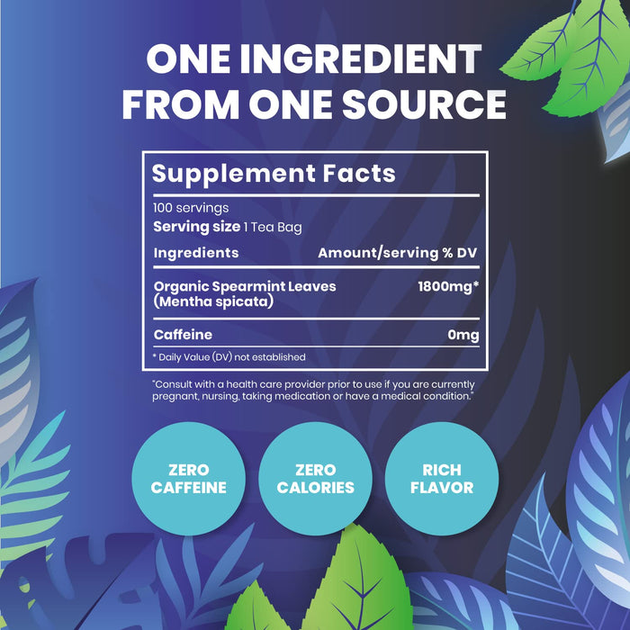 Cederberg Tea Company Organic Herbal Teas Spearmint 100 count & Red Rooibos 30 count Single-Estate Tea Bundle - 130 Tea Bags