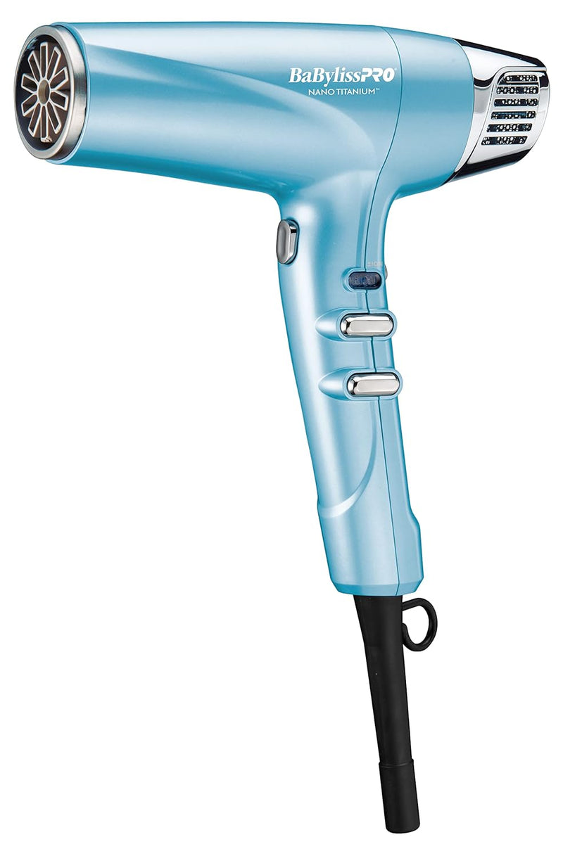 BabylissPRO Nano Titanium Hair Dryer, Professional 1875-Watt Blow Dryer, Ionic Technology Dries Hair Faster With Less Frizz