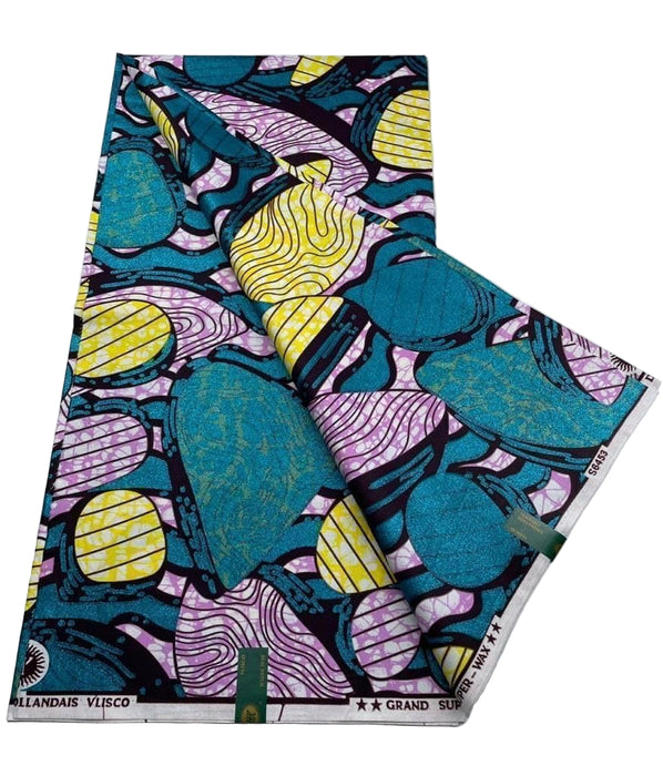 African Fabric Grand Super Wax Hollandais 6 Yards (ML5)