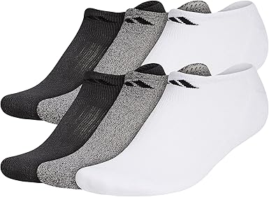 adidas Men's Athletic Cushioned 6-Pack No Show, Socks for Men