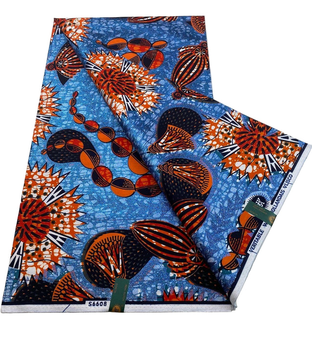 African Fabric Grand Super Wax Hollandais 6 Yards (Gr07)