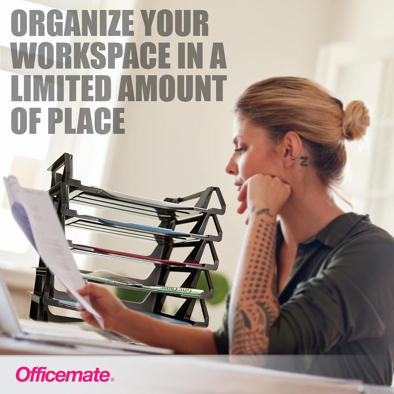 Officemate Recycled Desk Tray, Side Load, 15 1/8 x 8 7/8 x 15, Letter/A4 (26212) (Pack of 24)