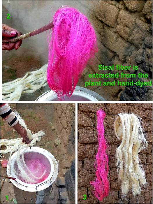 African Basket Rwanda - 8 Inches Diameter |Sisal, Sweetgrass Basket |Handmade From Africa -|Cinnamon Brown, Black, White