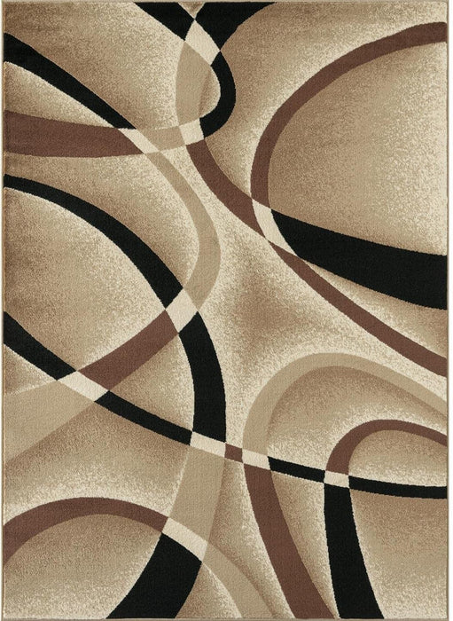 2305 Geometric Abstract Beige 4x5 Area Rugs for Living Room