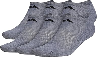 adidas Men's Athletic Cushioned 6-Pack No Show, Socks for Men