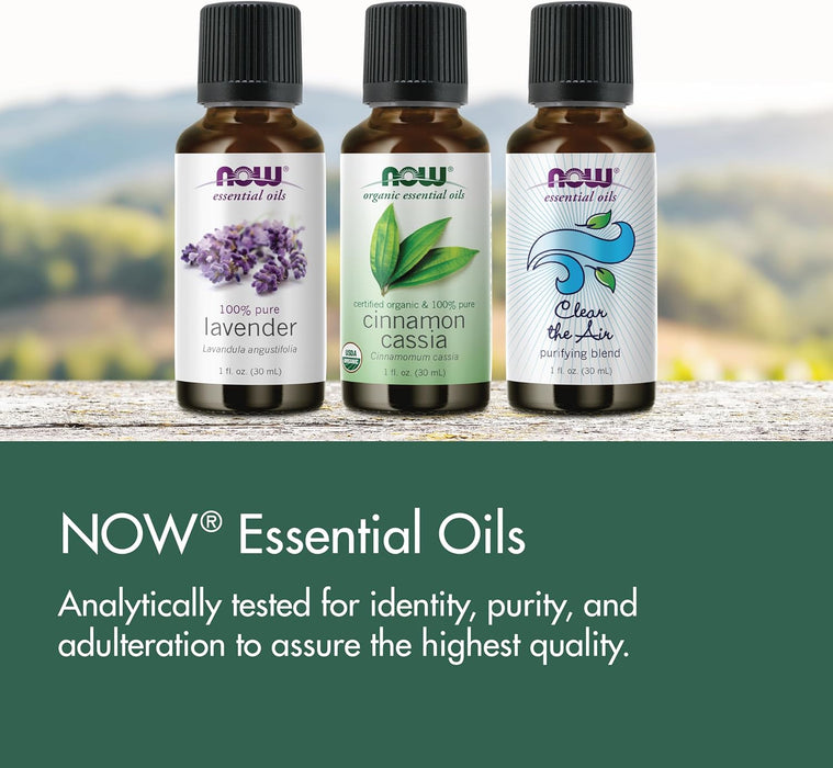 NOW Essential Oils, Organic Lemon Oil, Cheerful Aromatherapy Scent, Cold Pressed, 100% Pure, Vegan, Child Resistant Cap, 1-Ounce