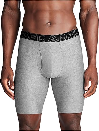 Under Armour Men's Multi-Pack Performance Tech Long-Leg Boxer Brief, 9" Inseam, All-Day Comfort