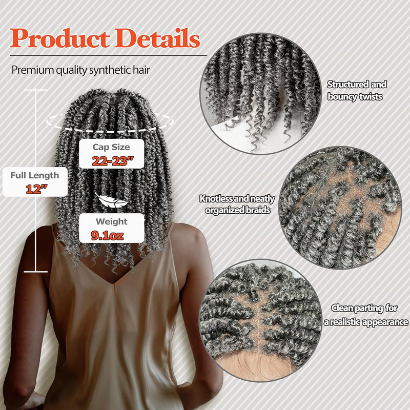 Square Parted Knotless Braided Wigs for Black Women