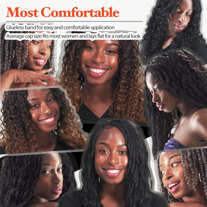 Square Parted Knotless Braided Wigs for Black Women
