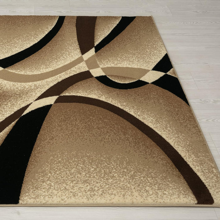 2305 Geometric Abstract Beige 4x5 Area Rugs for Living Room