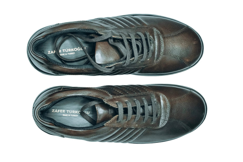 Zafer Türkoğlu men's brown leather casual shoes