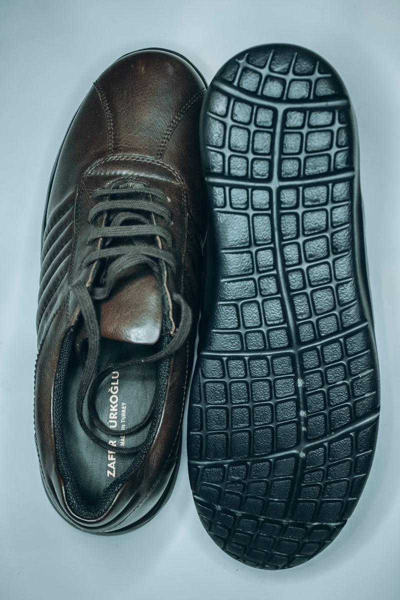 Zafer Türkoğlu men's brown leather casual shoes