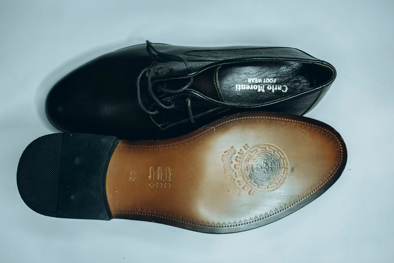 Vardhra Lace Fastening Derby Formal Shoes| Black leather upper and TPR sole