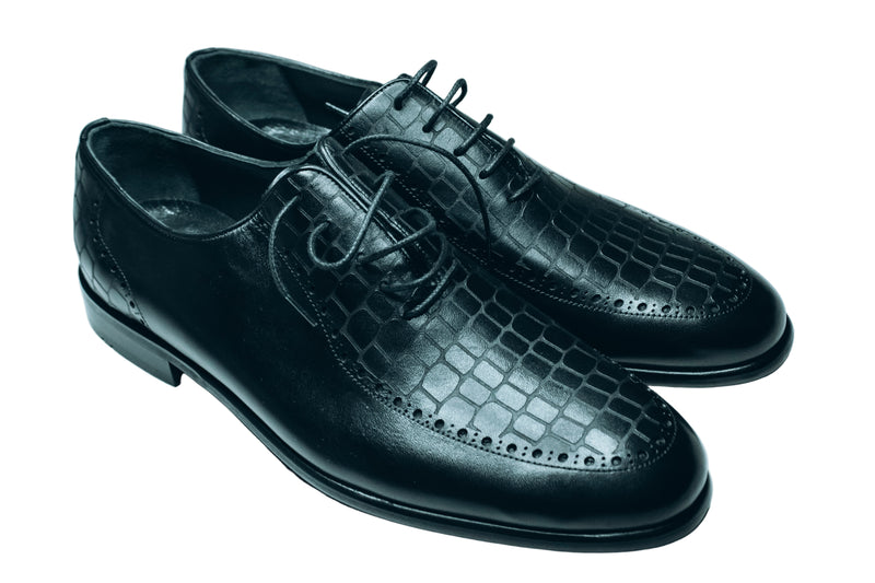 Ferromente  lace-up style|men's black leather dress shoes|Suitable for a range of formal and semi-formal occasions, including business meetings, parties, and weddings.