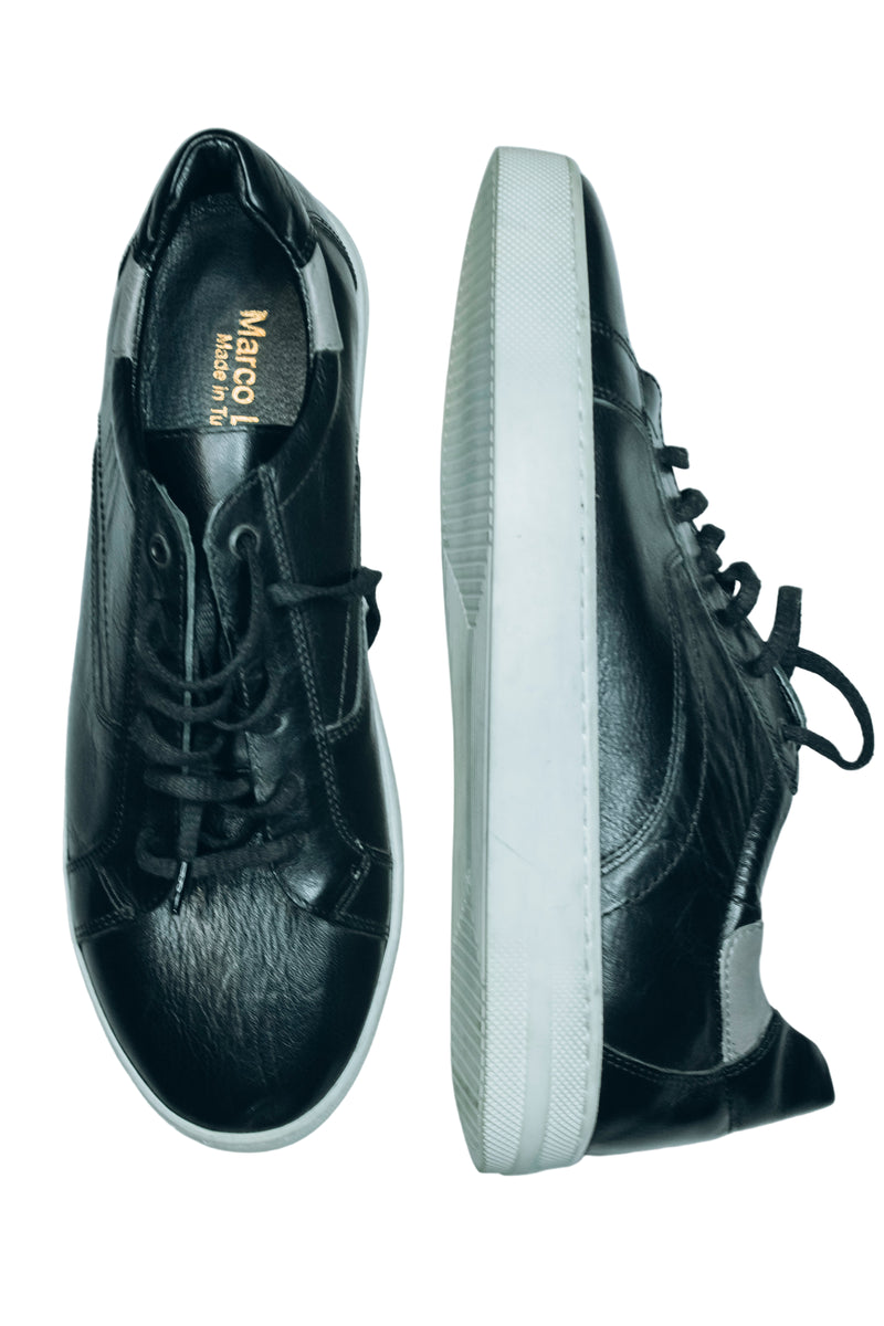 Marco L Men's low-top sneaker|features genuine leather|manufactured in Turkey.
