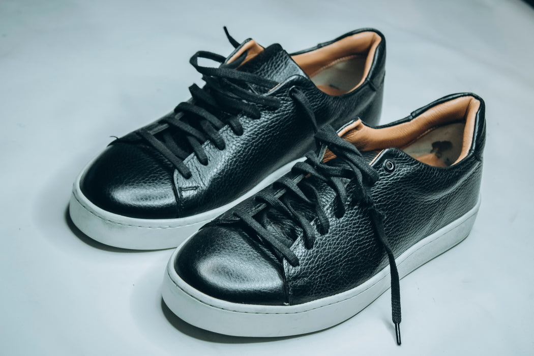 Black and white shoes