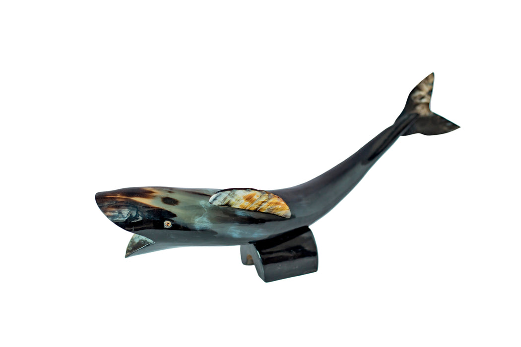 Wooden shark sculpture