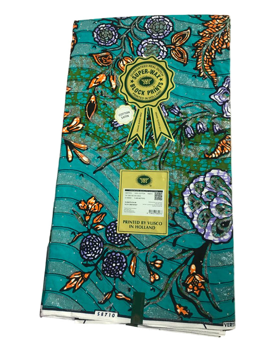 Grand Super-wax|Printed by VLISCO|Block prints|Floral Pattern