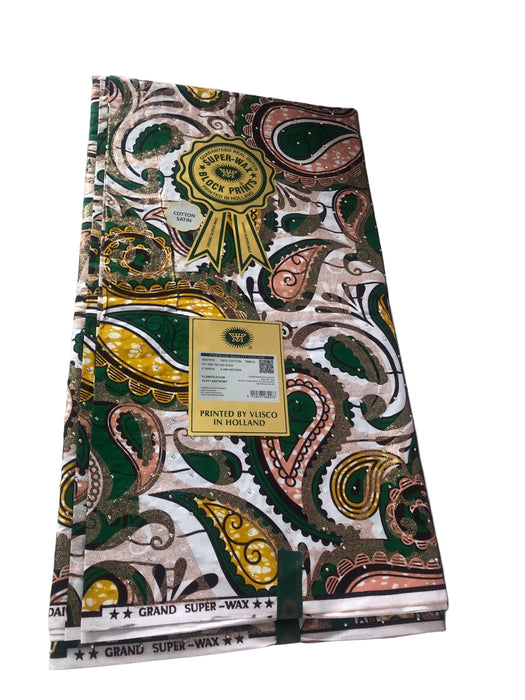 Grand Super-Wax Class Diamond|printed by VLISCO in Holland| Hand and Machine Washable