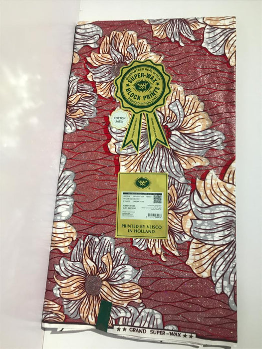 Grand Super- Wax printed by VLISCO|with Floral patterned