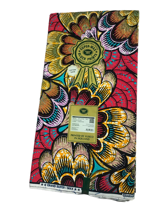 Grand Super-wax|printed by VLISCO in Holland|with floral patterns