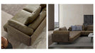 Brown sectional sofa in a modern living room setting