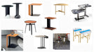 Collage of various small tables in different styles and designs on a white background.