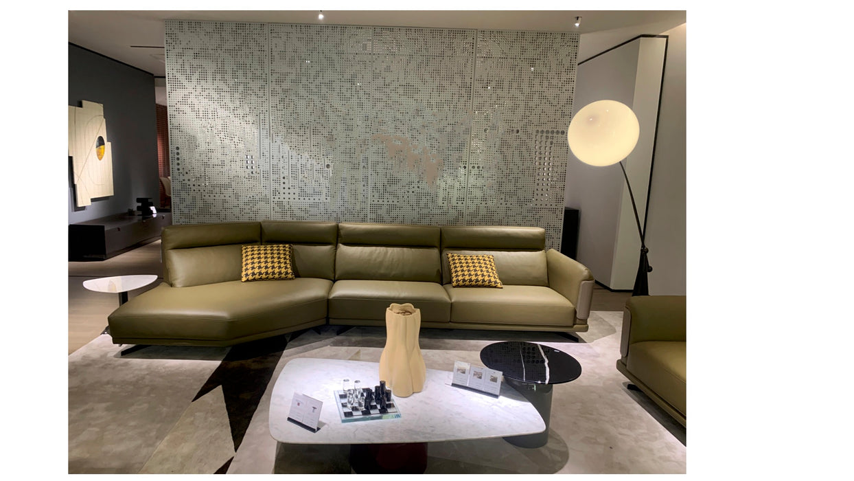 Simple Home Outlet Minimalist Furniture Leather Wooden Base Modern Sofa