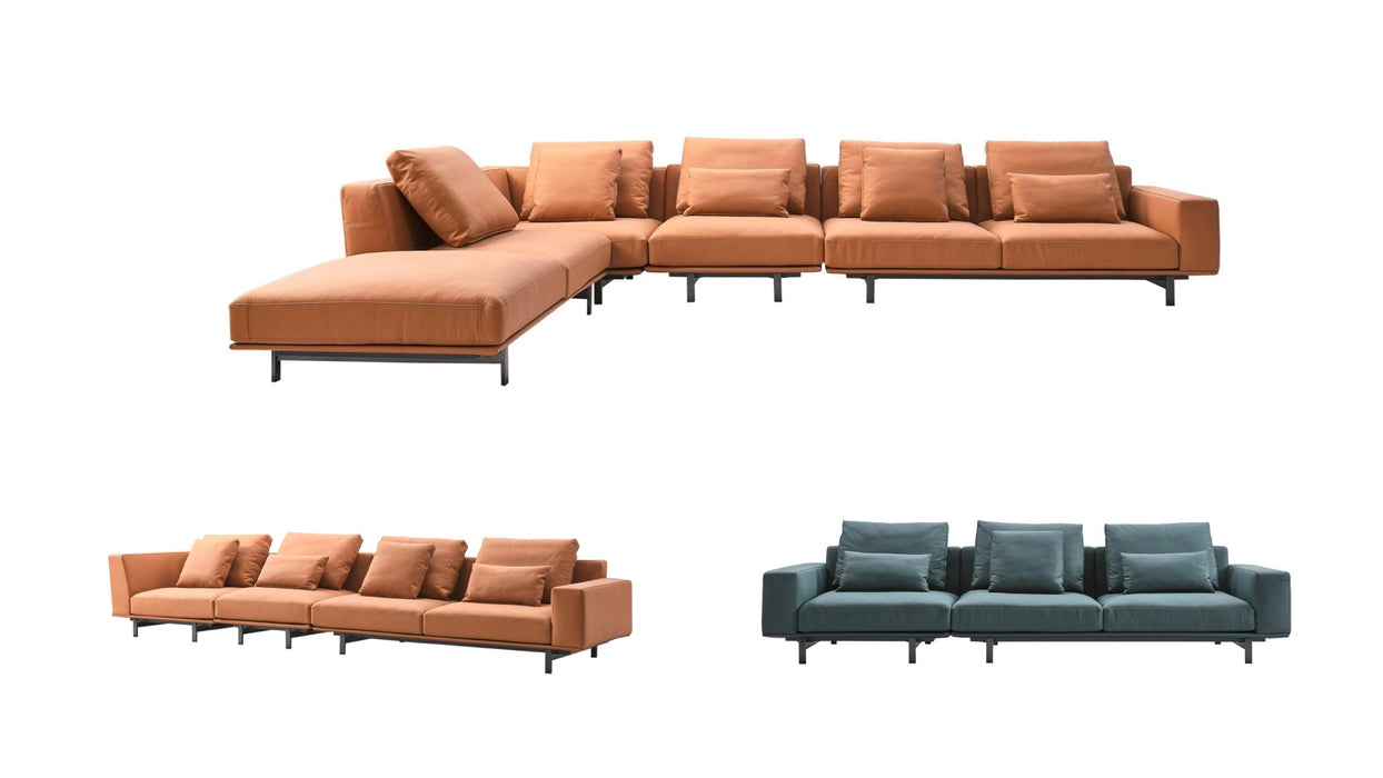 Stylish American Design Fabric Sectional Sofa Set for Living Rooms