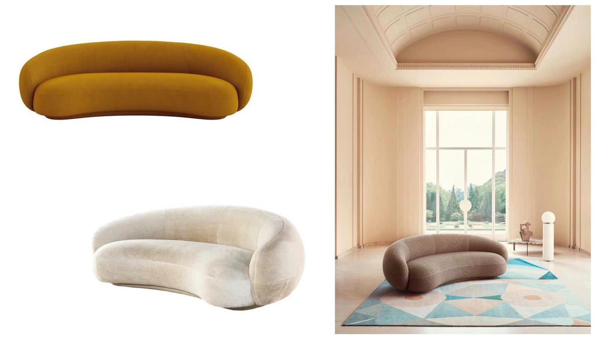 Foshan Factory High Quality Modern Furniture Living Room Sofas Velvet European Curved Sofa