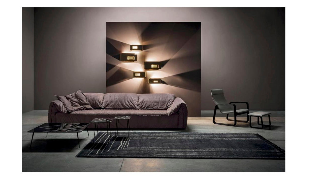 Lantai biru, tiga ruang duduk, Mengatur perabot modern Italia Sofa Luxury dengan tempat Kerja kulit