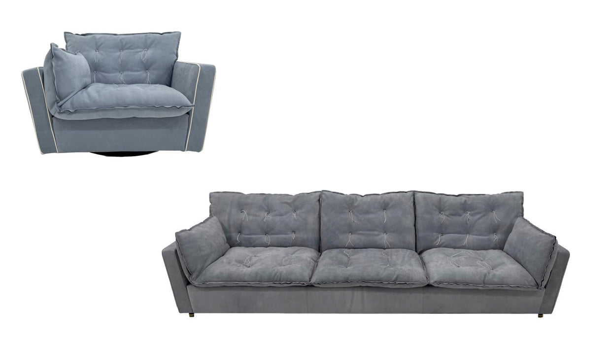 Zabel 4-Seater Fabric Sofa - Slate