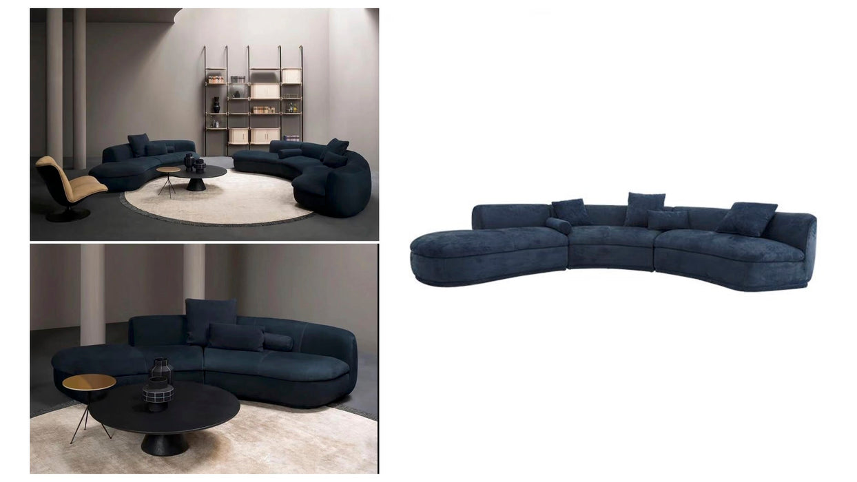 Modern Curved Frosting Fabric Half Moon Modular Couch Sectional Sofa for Home Villa Living Room Hotel Office Lobby Wedding Event