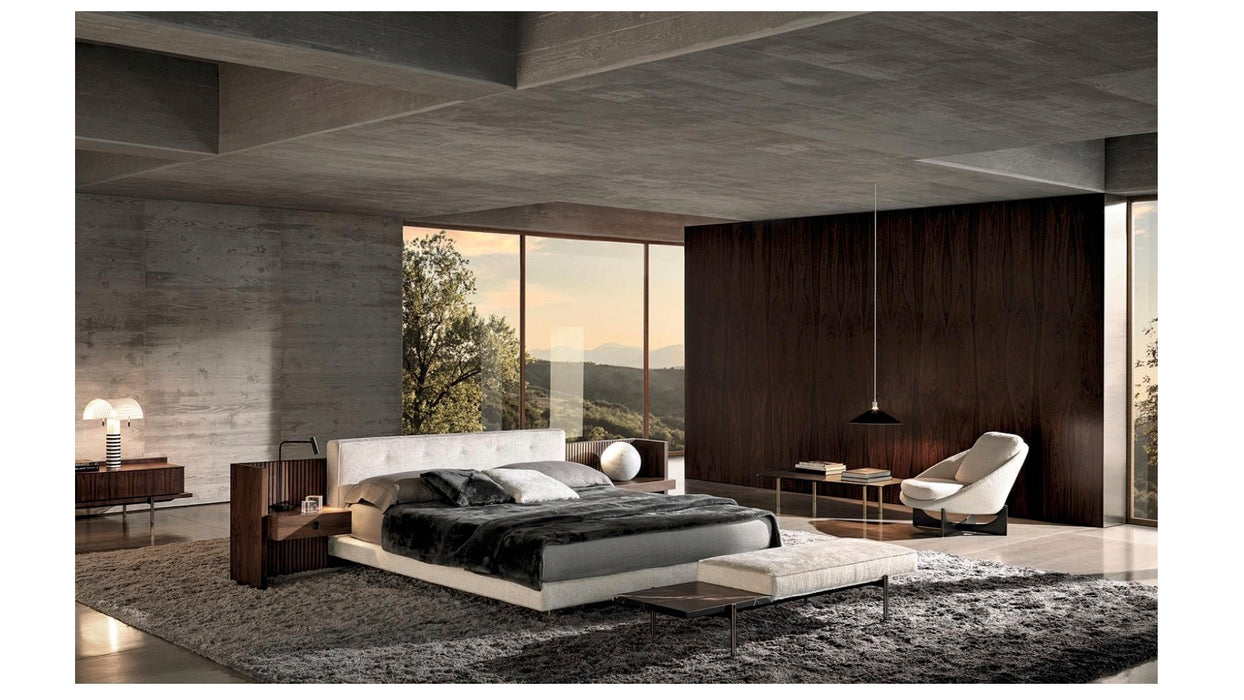Modern king Bedroom Set Wood Frame House Bed White Upholstered Beds with Side Tables and Shelf