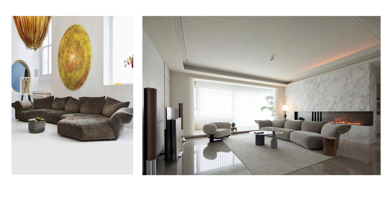 Petal Sofa Italian Style Villa Designer Down Fabric Home Furniture Large Sitting Deep Light Luxury Corner Special-Shaped Sofas