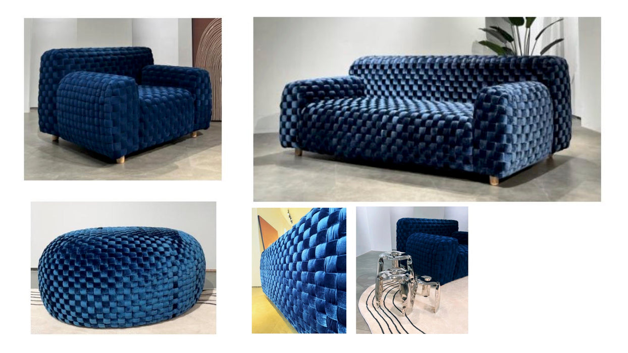 Italian Luxury Living Room Handwork Knitting Sofa Set Furniture Living Room Fabric Modern Sectional Sofa