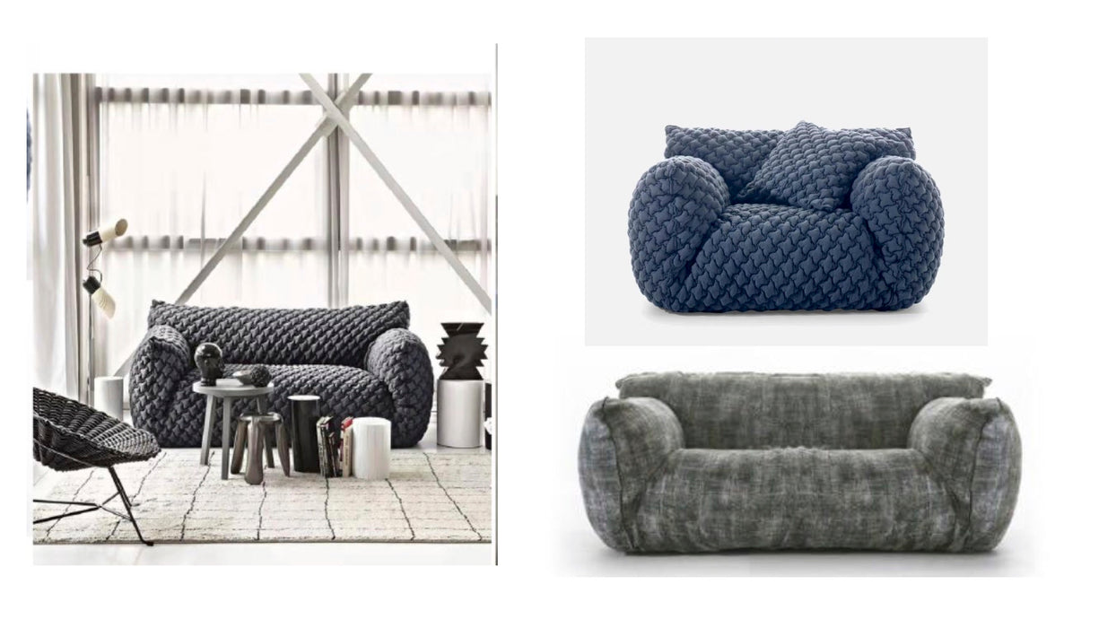 Italian Modern Style Fat Cloth Sofa Lazy Klein  Fat Sofa Living Room Designer Soft Velvet Leisure Single Sofa Chair