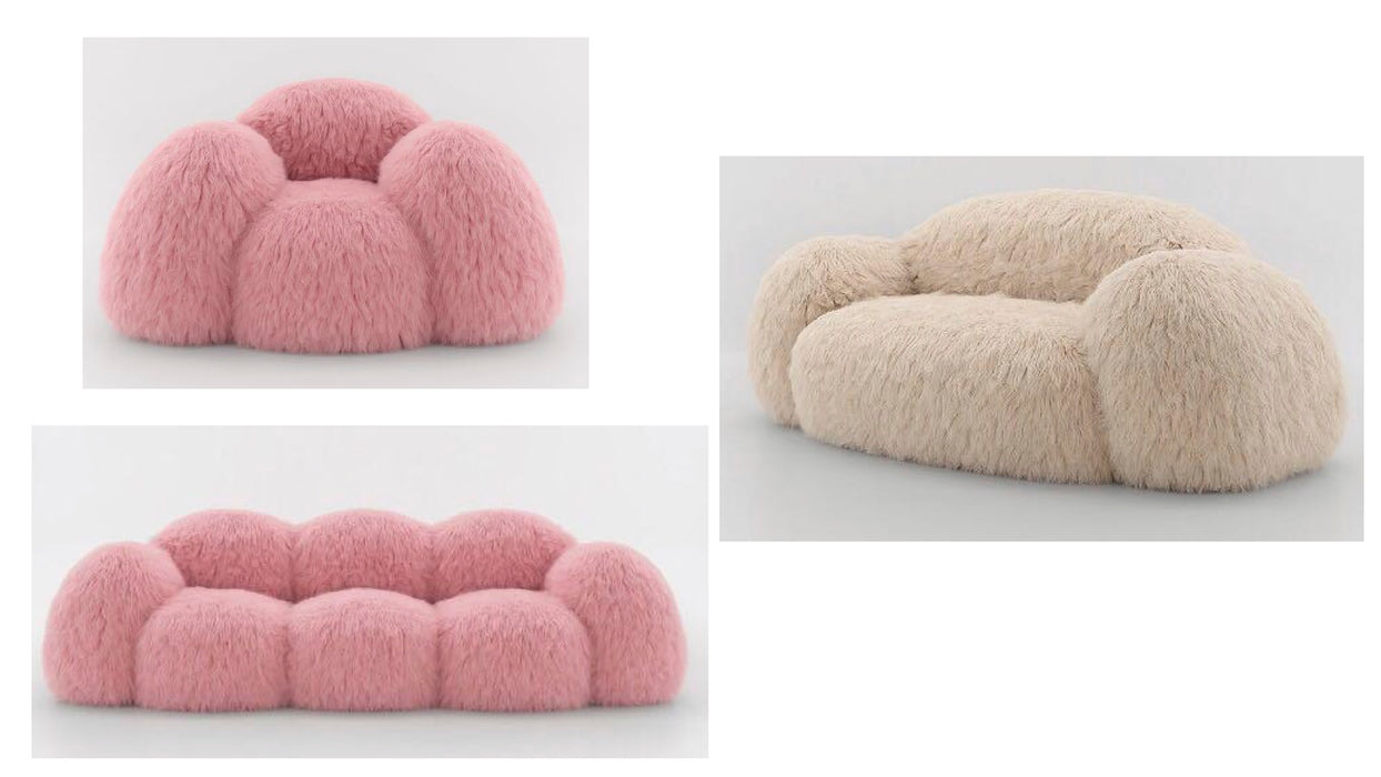 Modern Luxury Nordic Wind Single Sofa Set Bear Snowman Plush Lazy for Outdoor Parks Small Velvet Sponge Apartments Malls