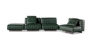 Modern black leather sofa set on a white background