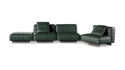 Modern black leather sofa set on a white background
