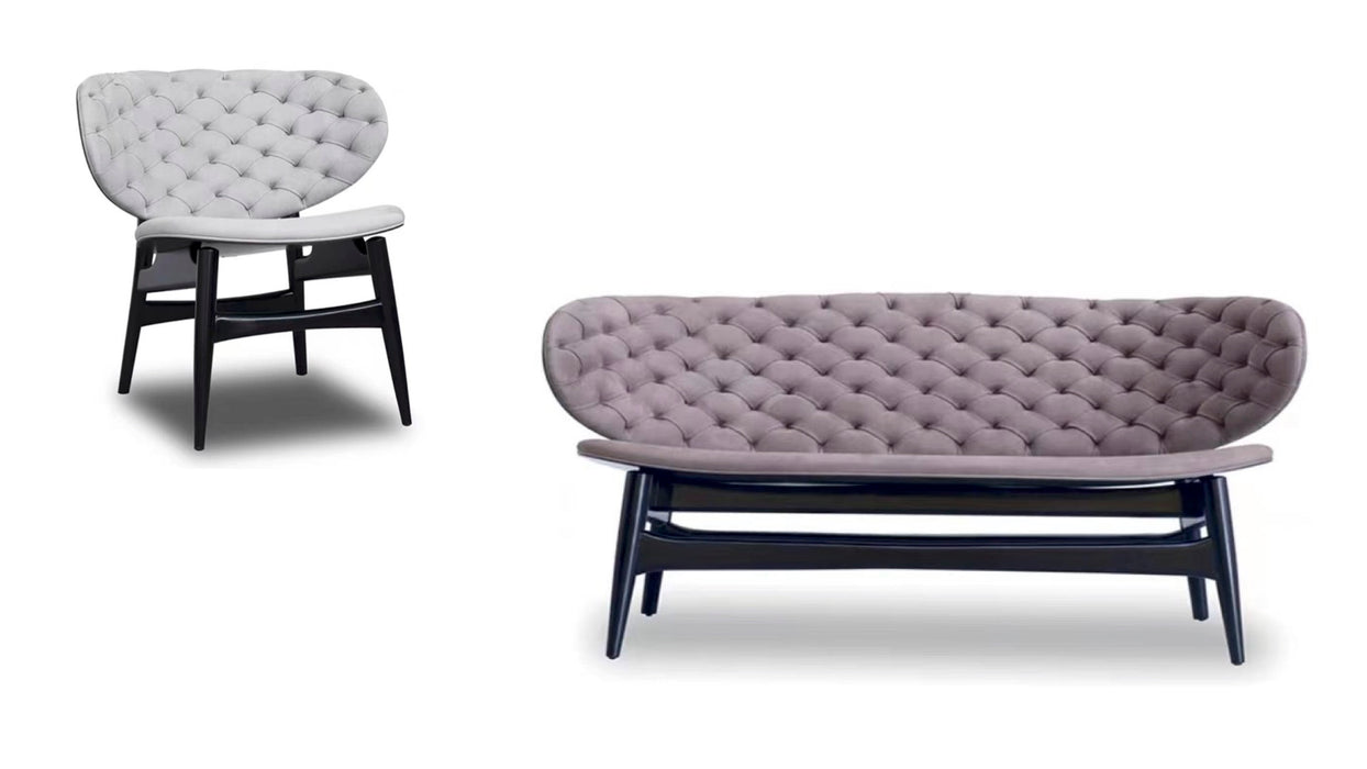 WISEMAX FURNITURE Modern Bending Lounge Leisure Chair Comfortable Wood Legs and Pu Relax Dalma Chair Hotel Leather Chairs