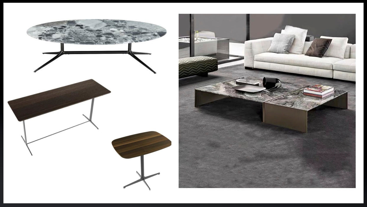 Bologna, marble coffee table |Oval coffee table with marble surfac