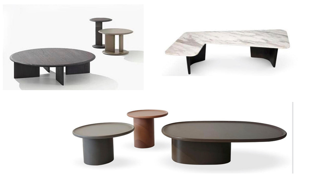 High end Walnut or Eucalyptus Oval Wood Coffee Table Living Room Sofa Wood Leg Center Table Side Table